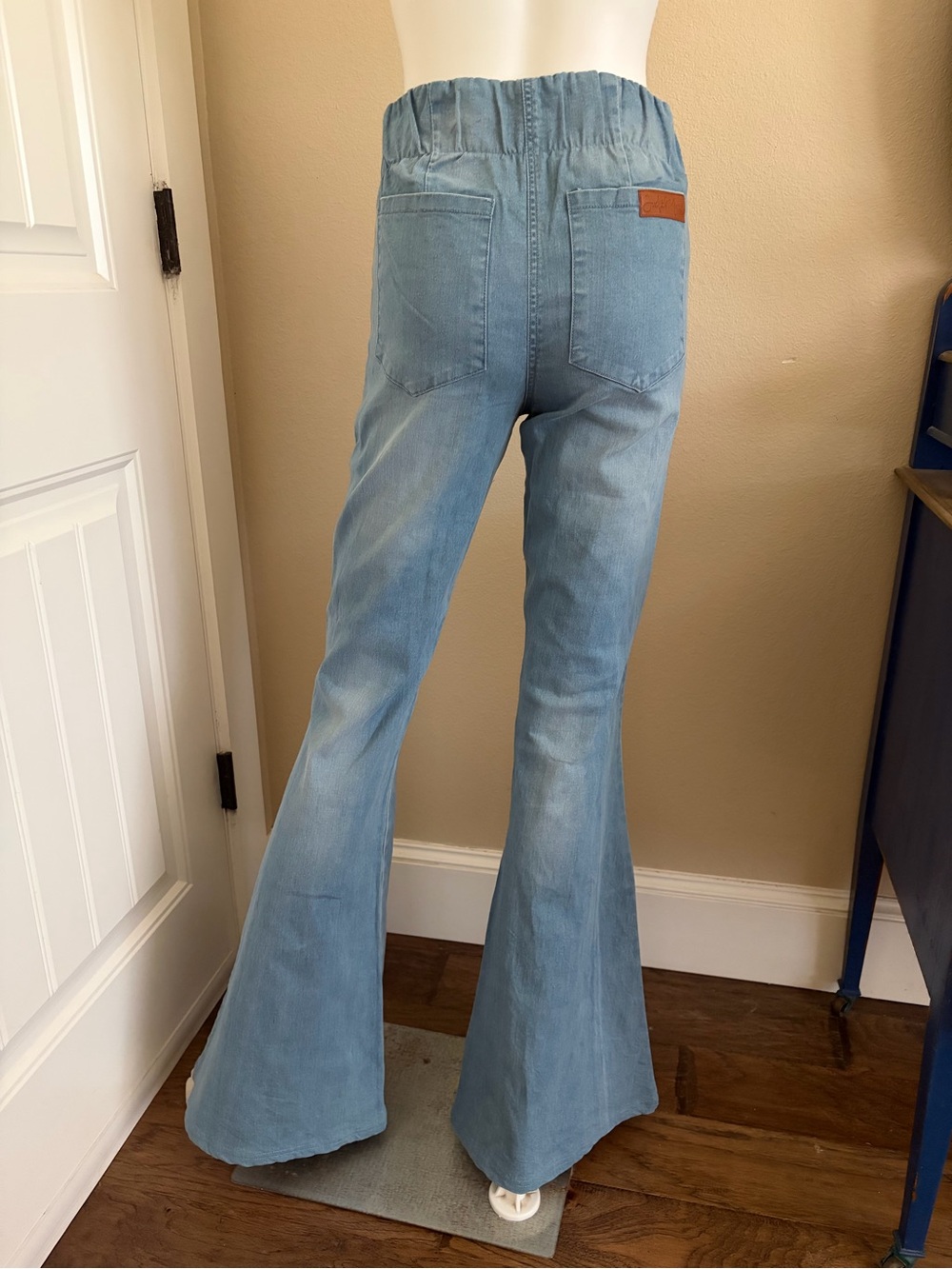 Judith March Vintage Inspired High Rise Striped Flare Jeans NWT - Picture 5 of 6